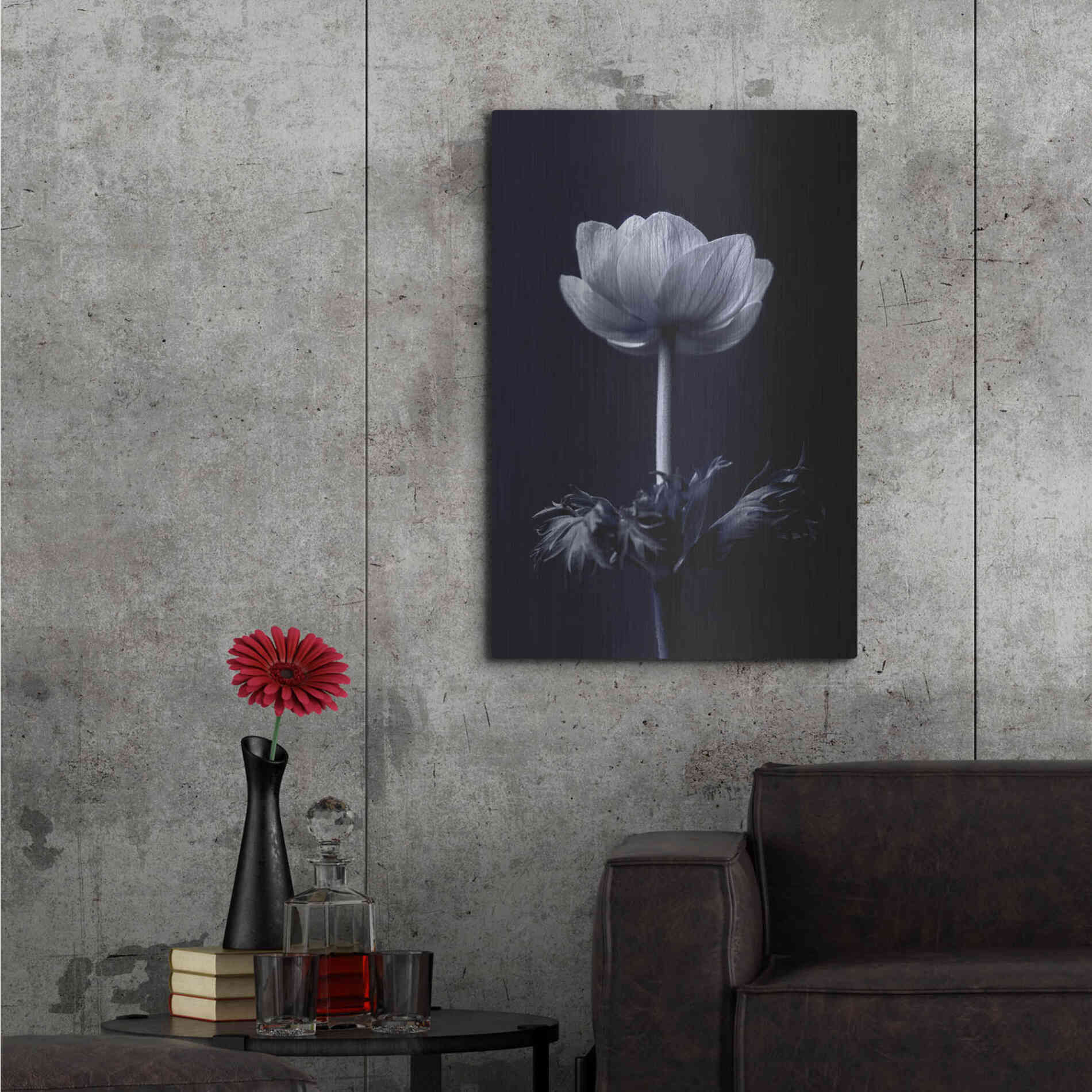 Luxe Metal Art 'Single Flower' by Incado, Metal Wall Art,24x36