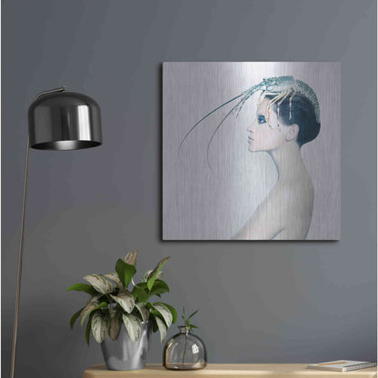 Luxe Metal Art 'The Lady and the Hummer' by Incado, Metal Wall Art,24x24