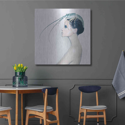 Luxe Metal Art 'The Lady and the Hummer' by Incado, Metal Wall Art,36x36
