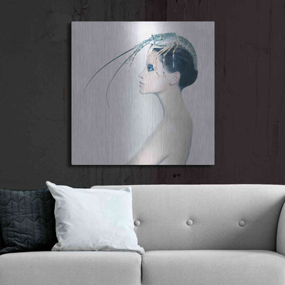 Luxe Metal Art 'The Lady and the Hummer' by Incado, Metal Wall Art,36x36
