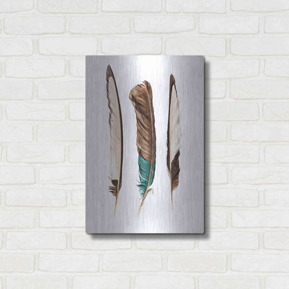 Luxe Metal Art 'Three Feathers' by Incado, Metal Wall Art,16x24