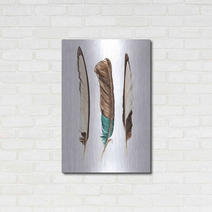 Luxe Metal Art 'Three Feathers' by Incado, Metal Wall Art,24x36
