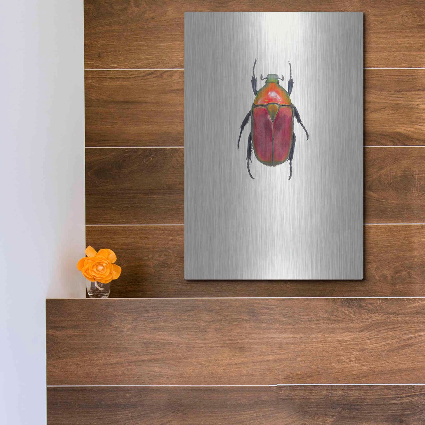 Luxe Metal Art 'Torynorrhina Flammea' by Incado, Metal Wall Art,12x16