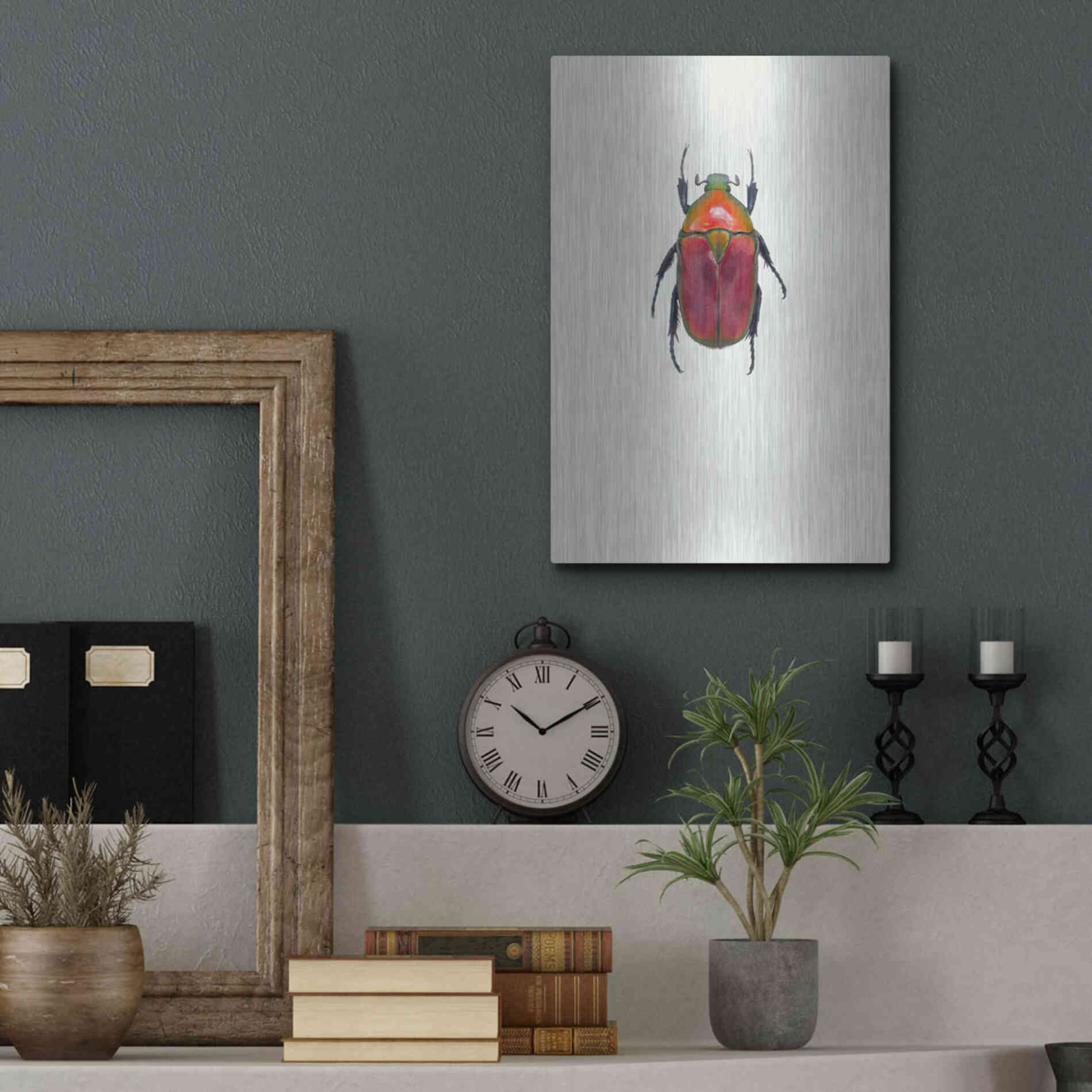 Luxe Metal Art 'Torynorrhina Flammea' by Incado, Metal Wall Art,12x16