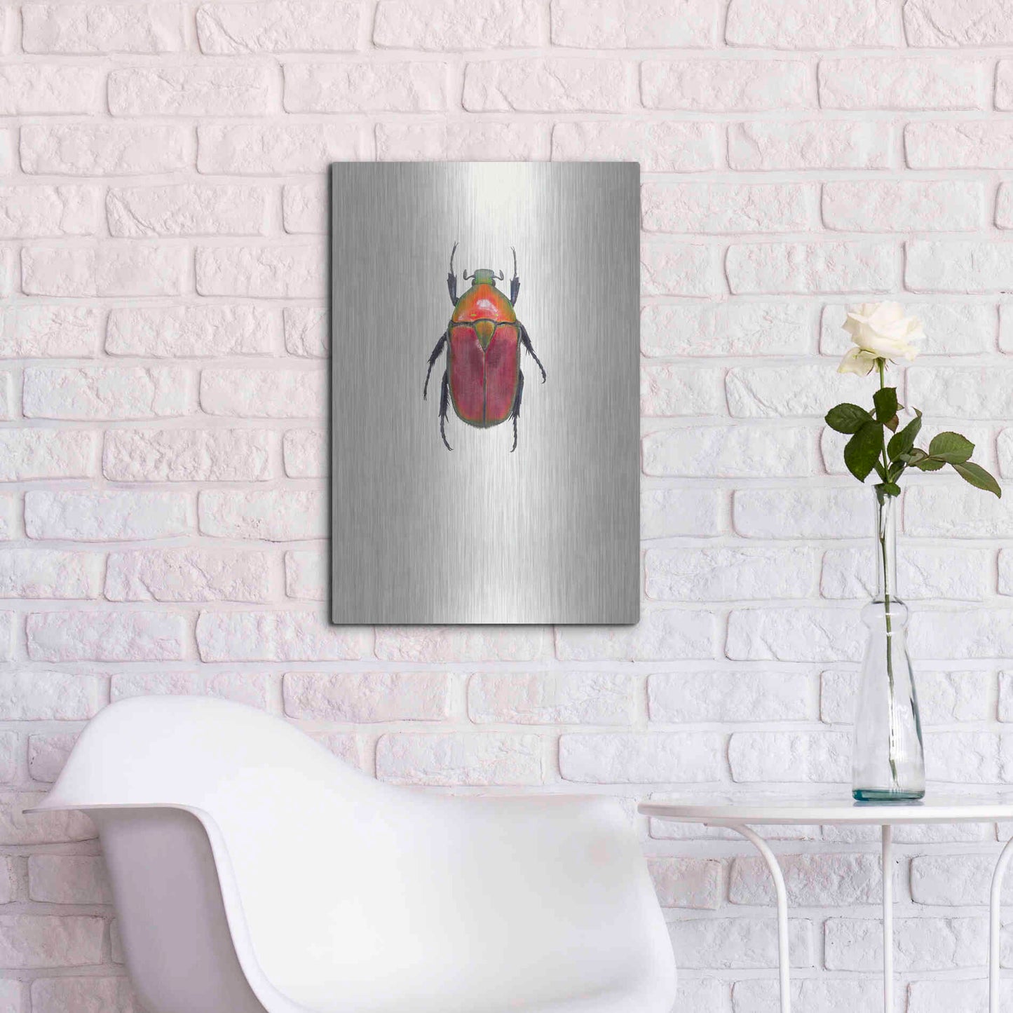 Luxe Metal Art 'Torynorrhina Flammea' by Incado, Metal Wall Art,16x24