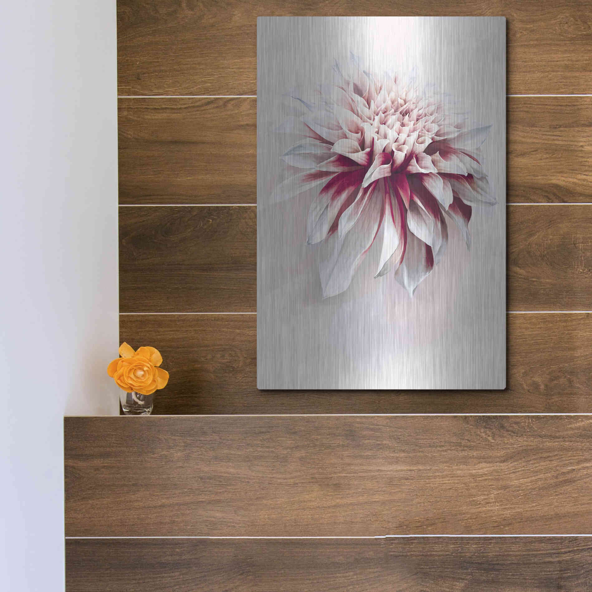 Luxe Metal Art 'Water Dahlia' by Incado, Metal Wall Art,12x16