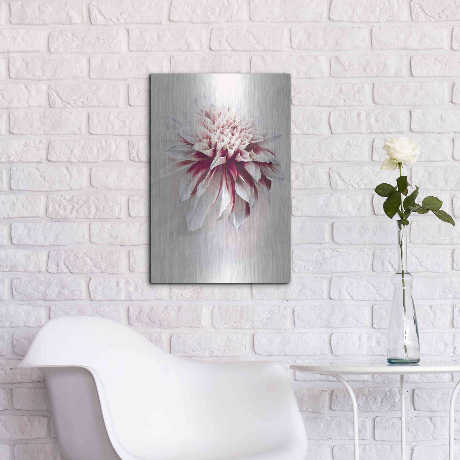 Luxe Metal Art 'Water Dahlia' by Incado, Metal Wall Art,16x24