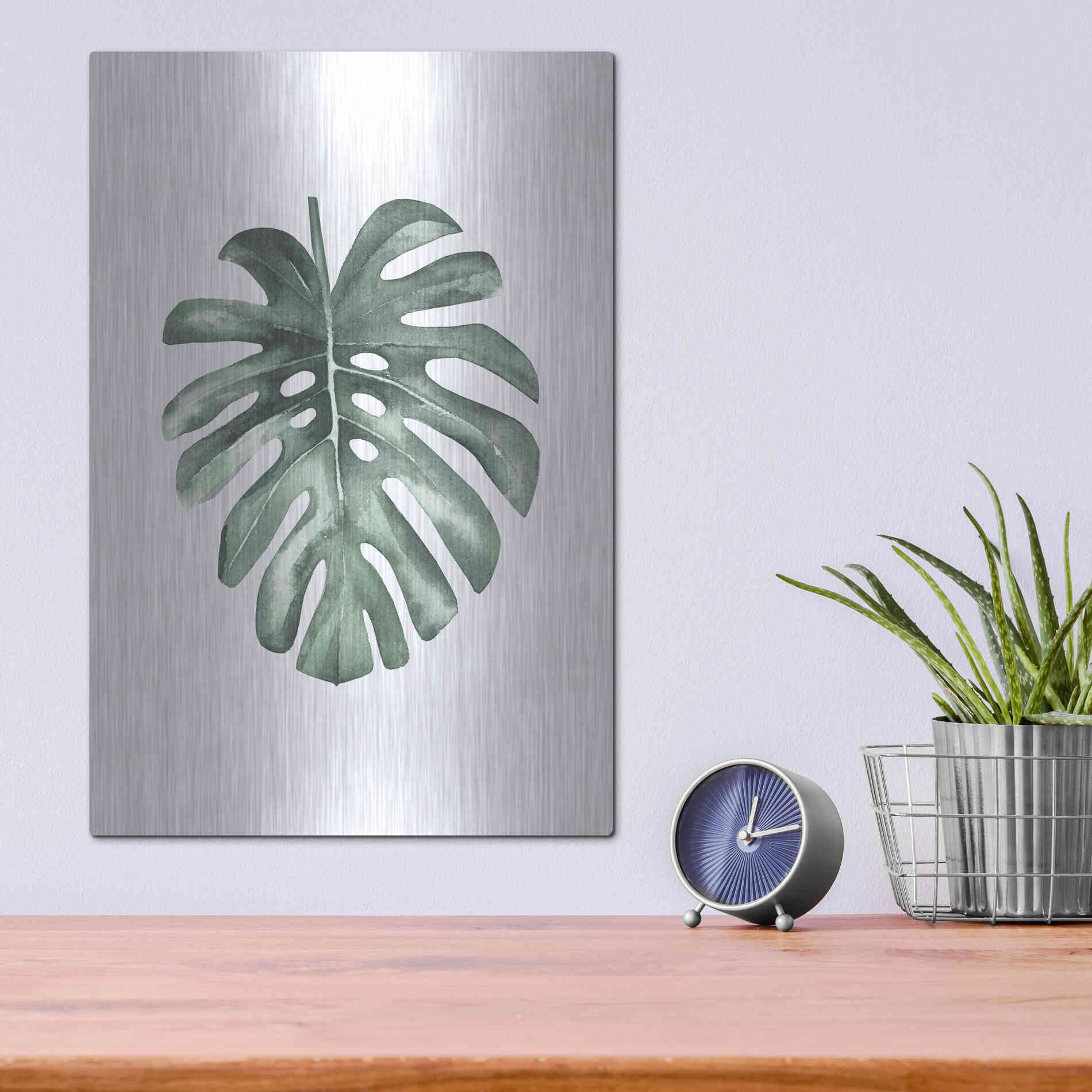 Luxe Metal Art 'Water Leaf' by Incado, Metal Wall Art,12x16