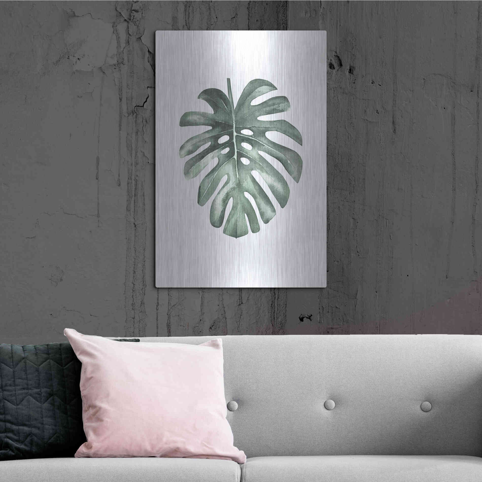 Luxe Metal Art 'Water Leaf' by Incado, Metal Wall Art,24x36