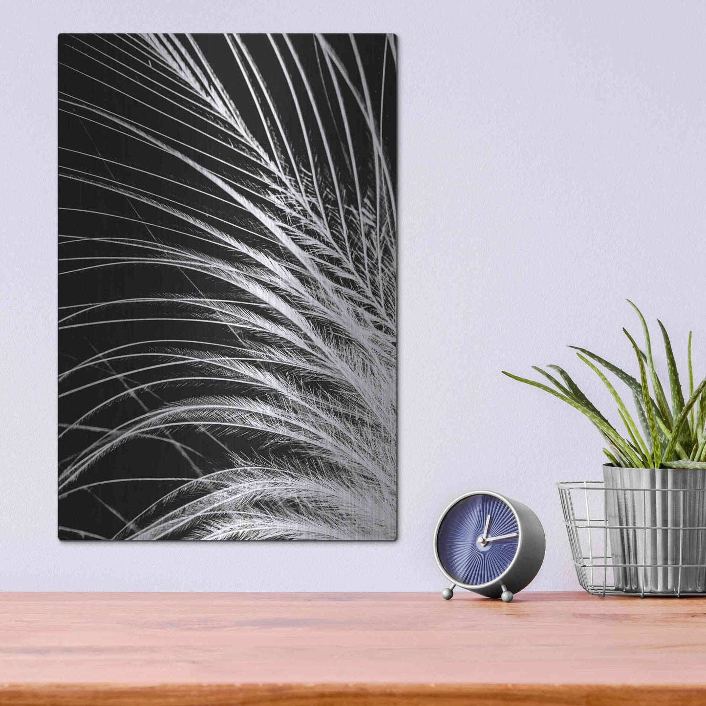 Luxe Metal Art 'White Feather' by Incado, Metal Wall Art,12x16