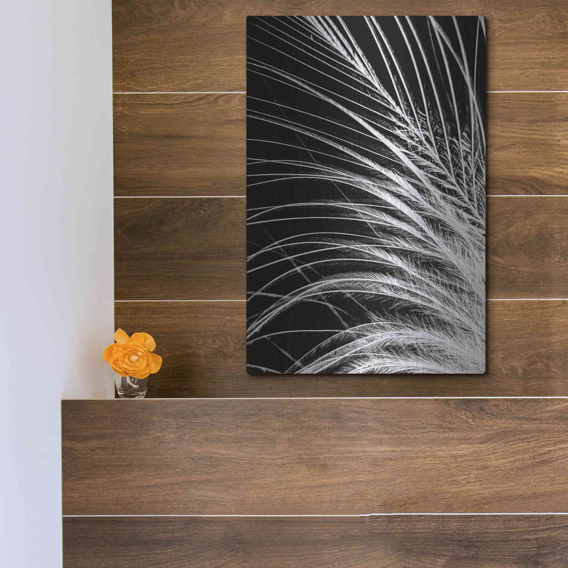 Luxe Metal Art 'White Feather' by Incado, Metal Wall Art,12x16