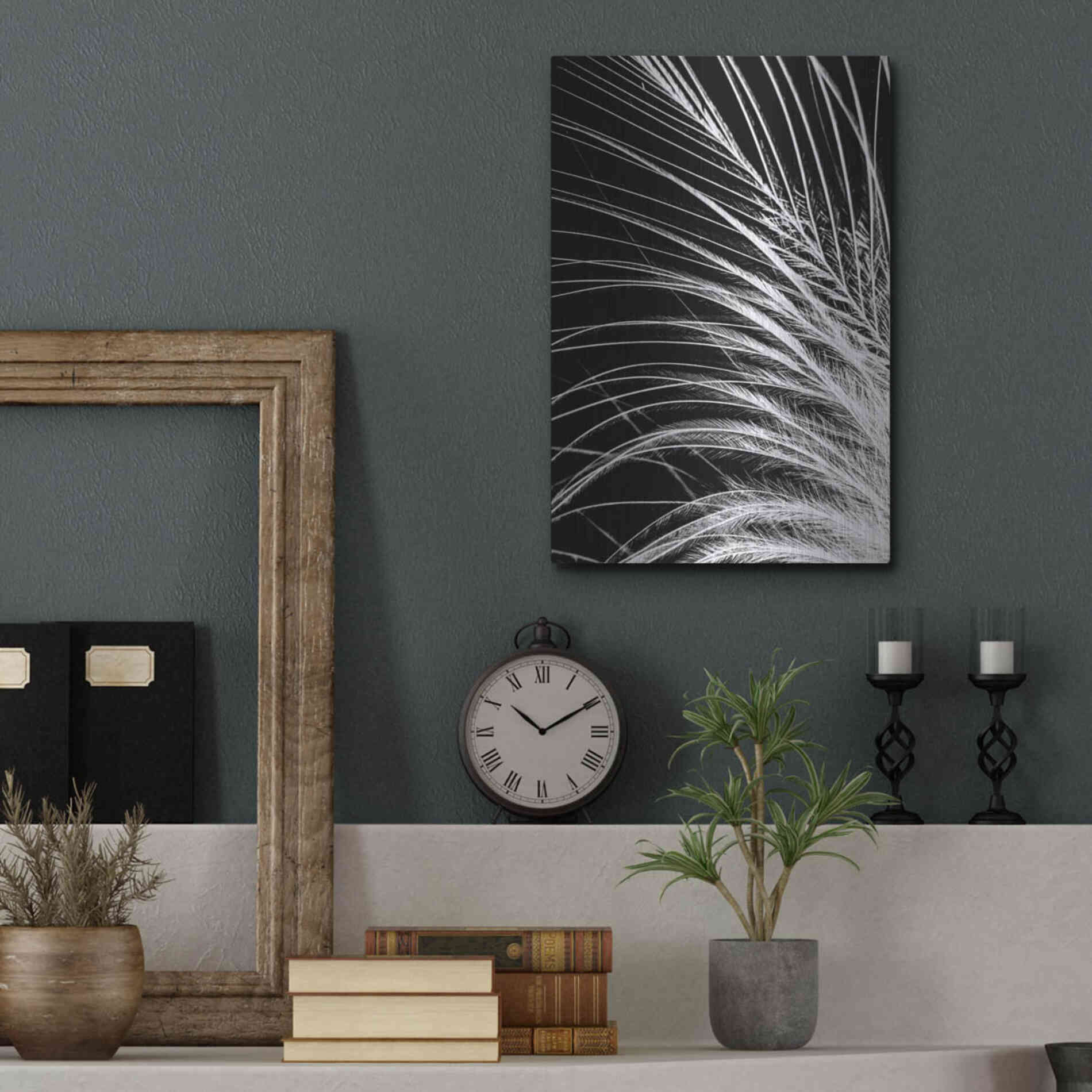 Luxe Metal Art 'White Feather' by Incado, Metal Wall Art,12x16