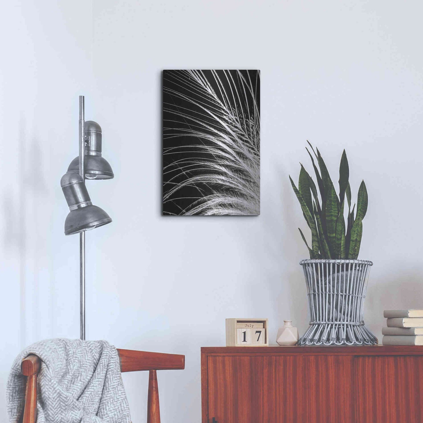 Luxe Metal Art 'White Feather' by Incado, Metal Wall Art,16x24