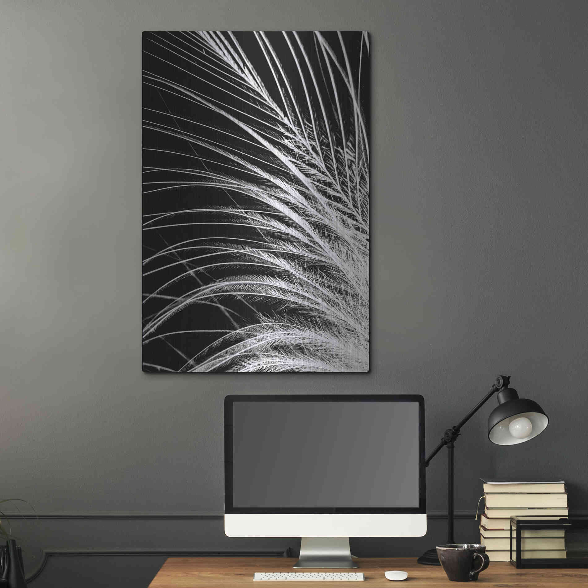 Luxe Metal Art 'White Feather' by Incado, Metal Wall Art,24x36