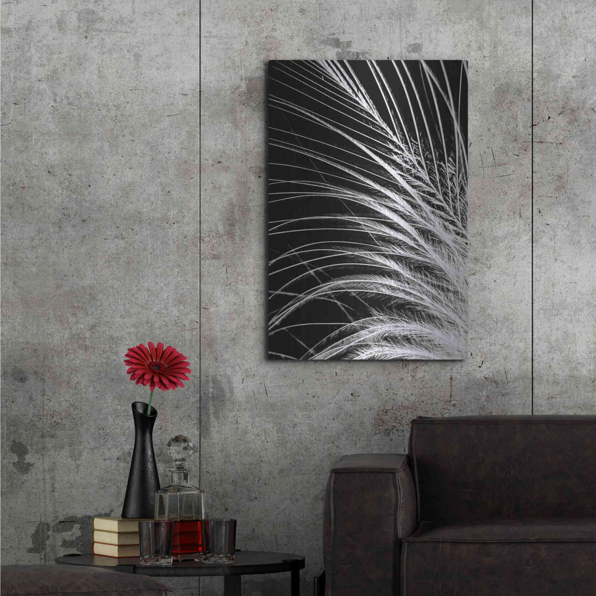 Luxe Metal Art 'White Feather' by Incado, Metal Wall Art,24x36