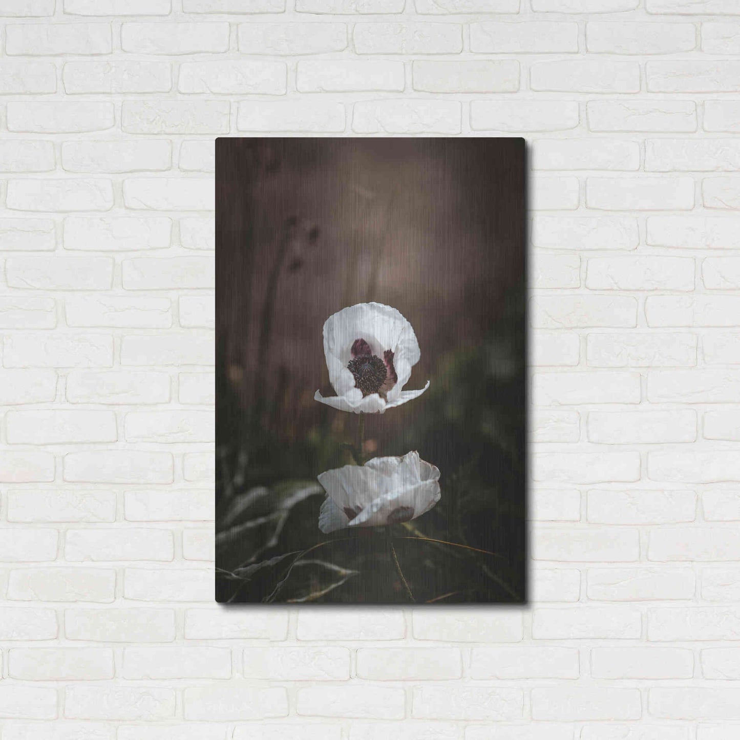 Luxe Metal Art 'White Poppies' by Incado, Metal Wall Art,24x36