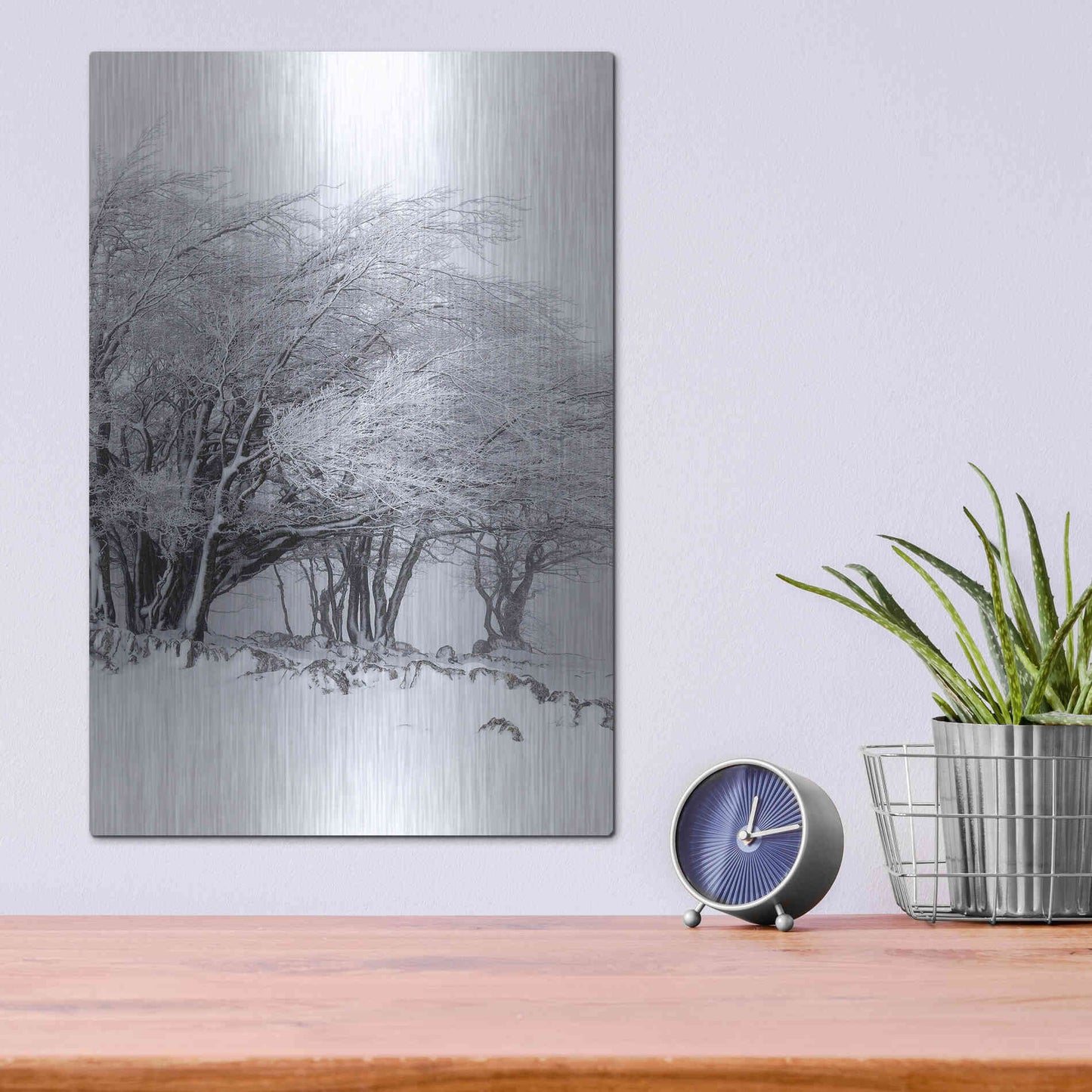 Luxe Metal Art 'Winter Storm' by Incado, Metal Wall Art,12x16