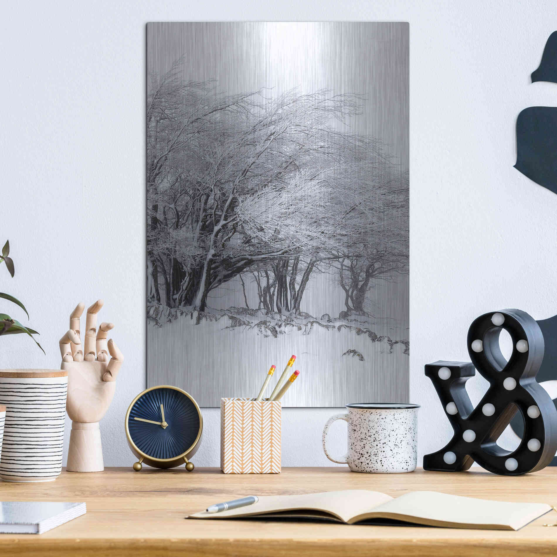 Luxe Metal Art 'Winter Storm' by Incado, Metal Wall Art,12x16