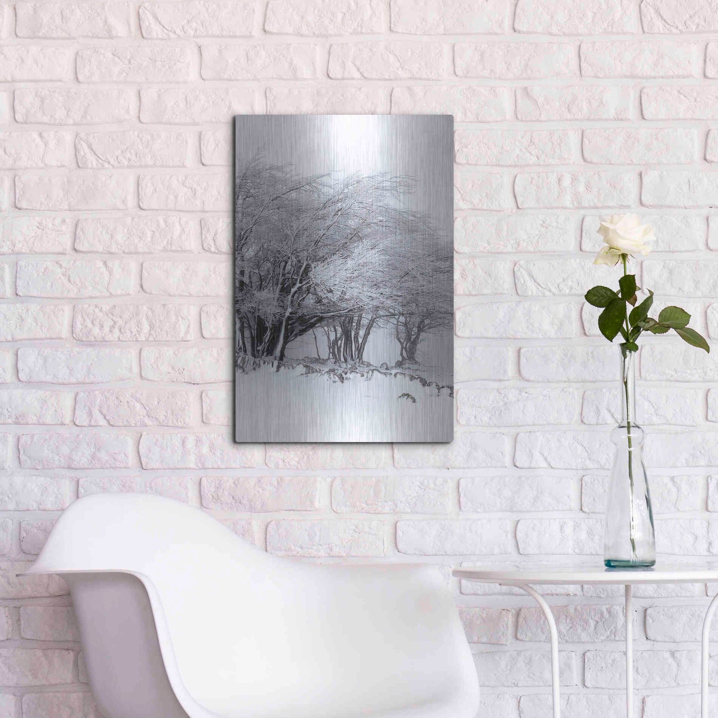 Luxe Metal Art 'Winter Storm' by Incado, Metal Wall Art,16x24