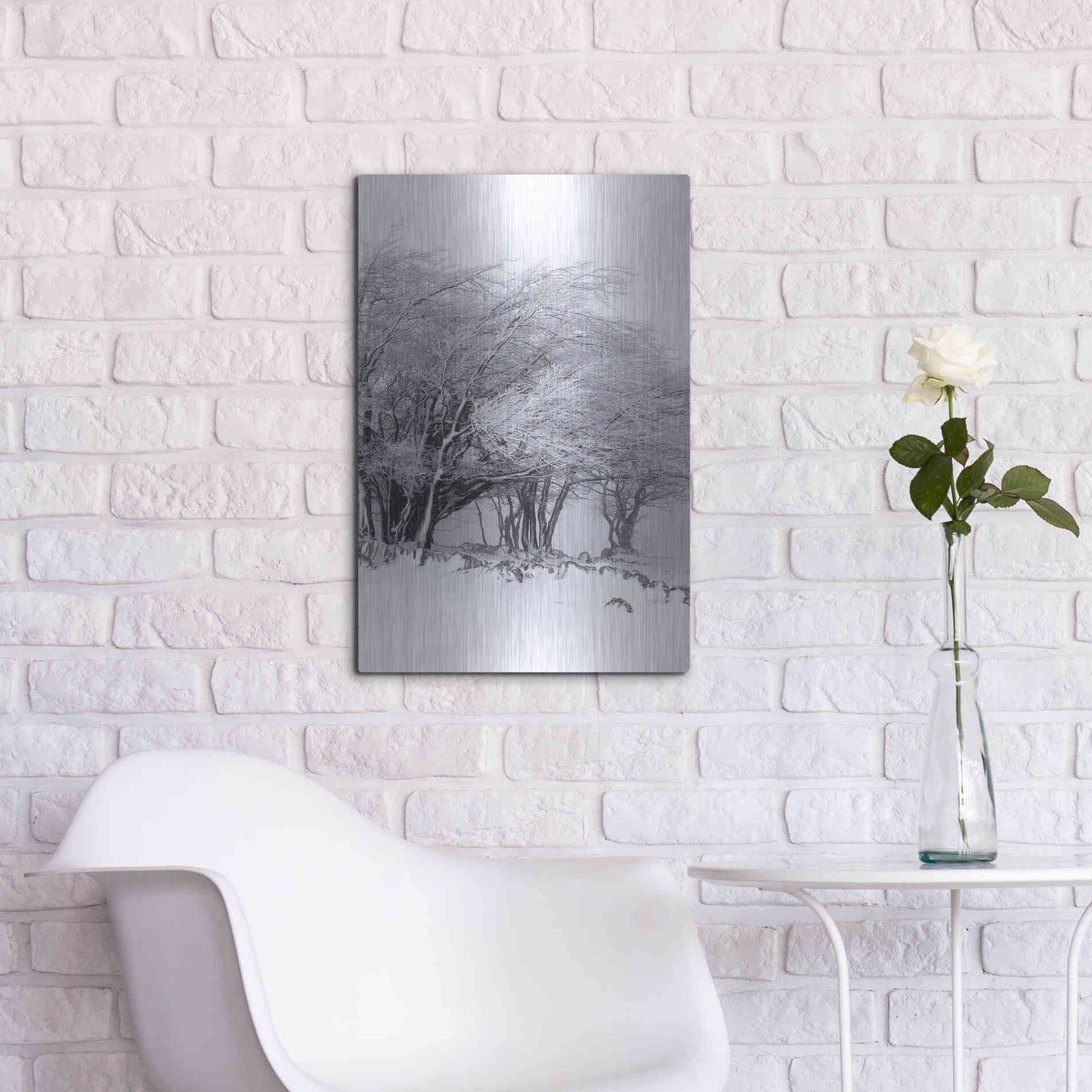 Luxe Metal Art 'Winter Storm' by Incado, Metal Wall Art,16x24