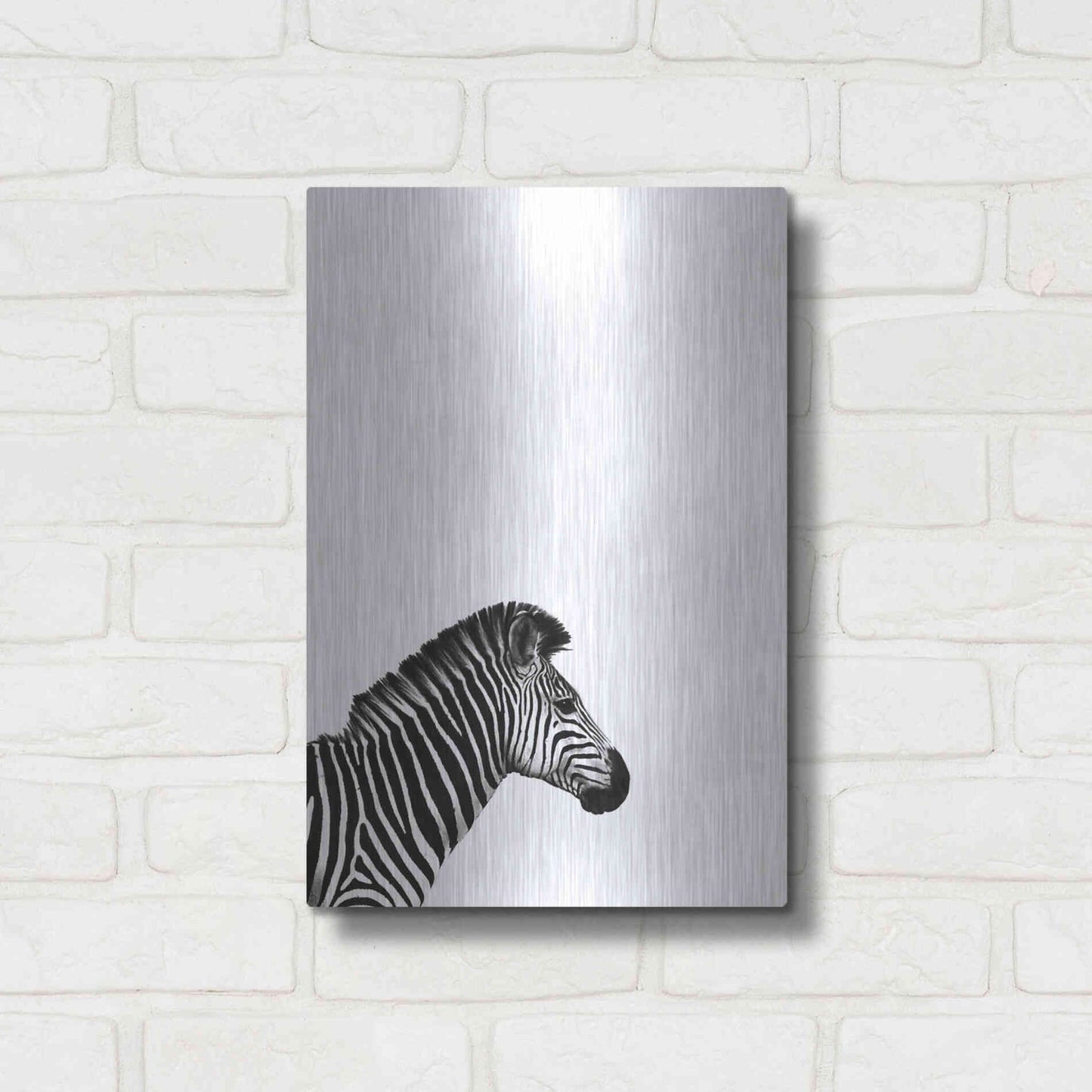Luxe Metal Art 'Zebra 2' by Incado, Metal Wall Art,12x16