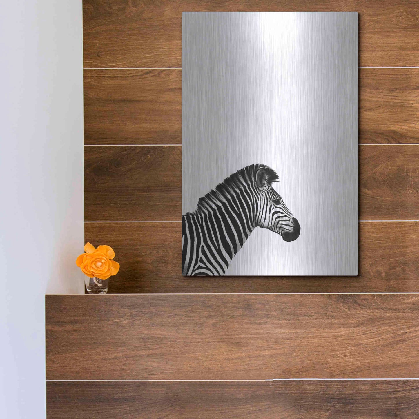 Luxe Metal Art 'Zebra 2' by Incado, Metal Wall Art,12x16