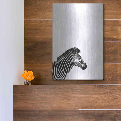 Luxe Metal Art 'Zebra 2' by Incado, Metal Wall Art,12x16