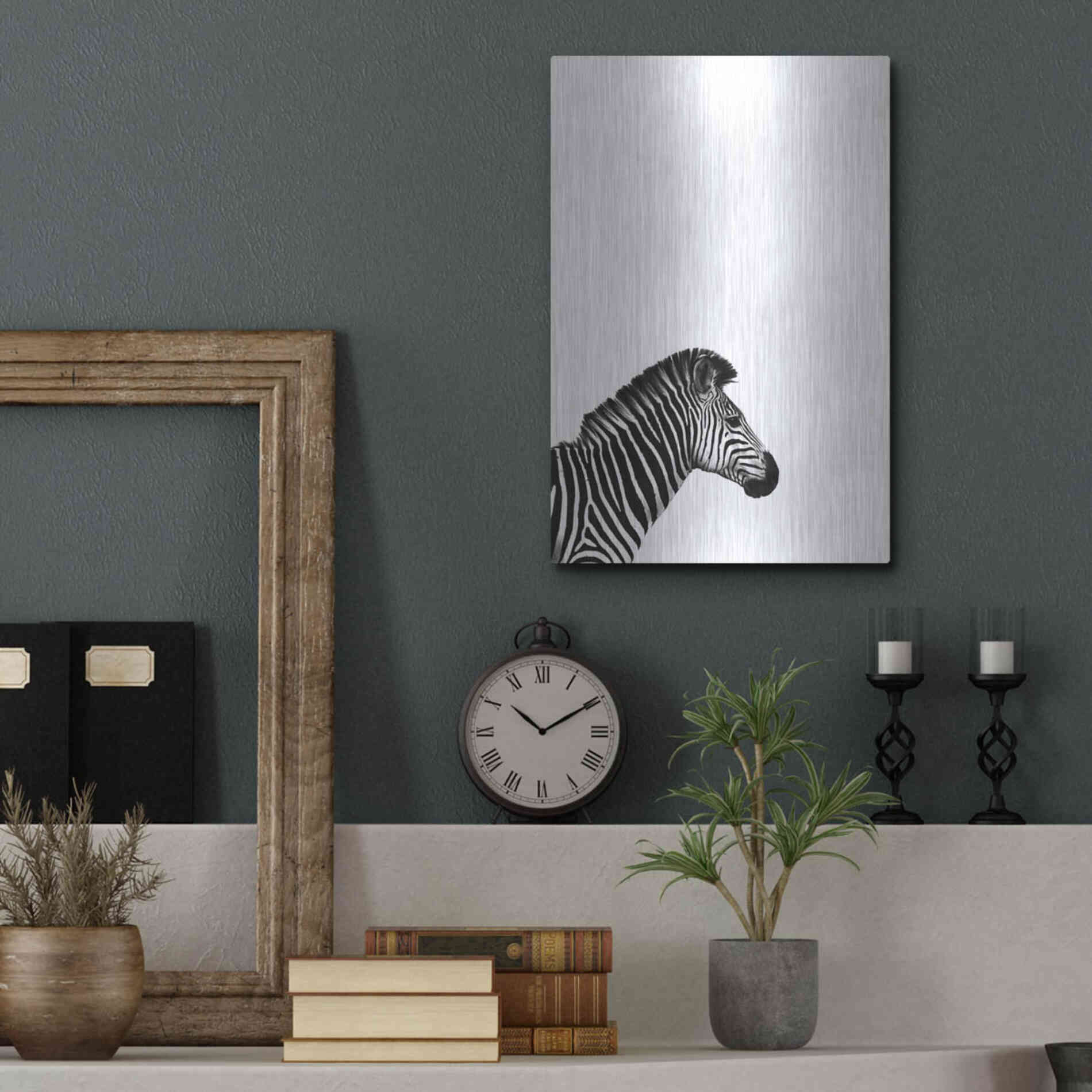 Luxe Metal Art 'Zebra 2' by Incado, Metal Wall Art,12x16