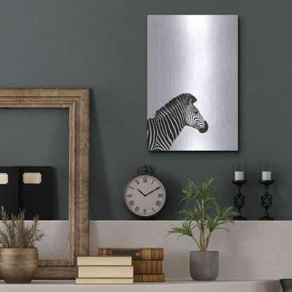Luxe Metal Art 'Zebra 2' by Incado, Metal Wall Art,12x16