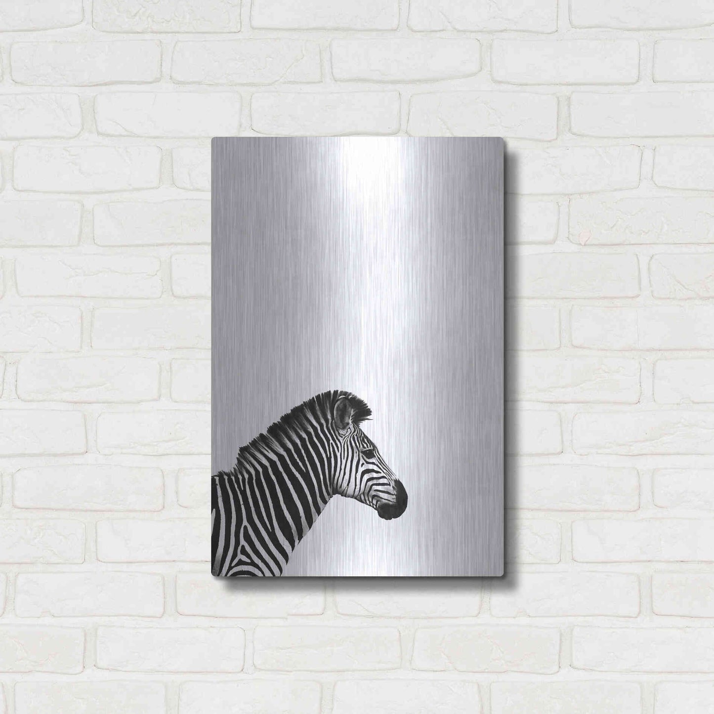 Luxe Metal Art 'Zebra 2' by Incado, Metal Wall Art,16x24
