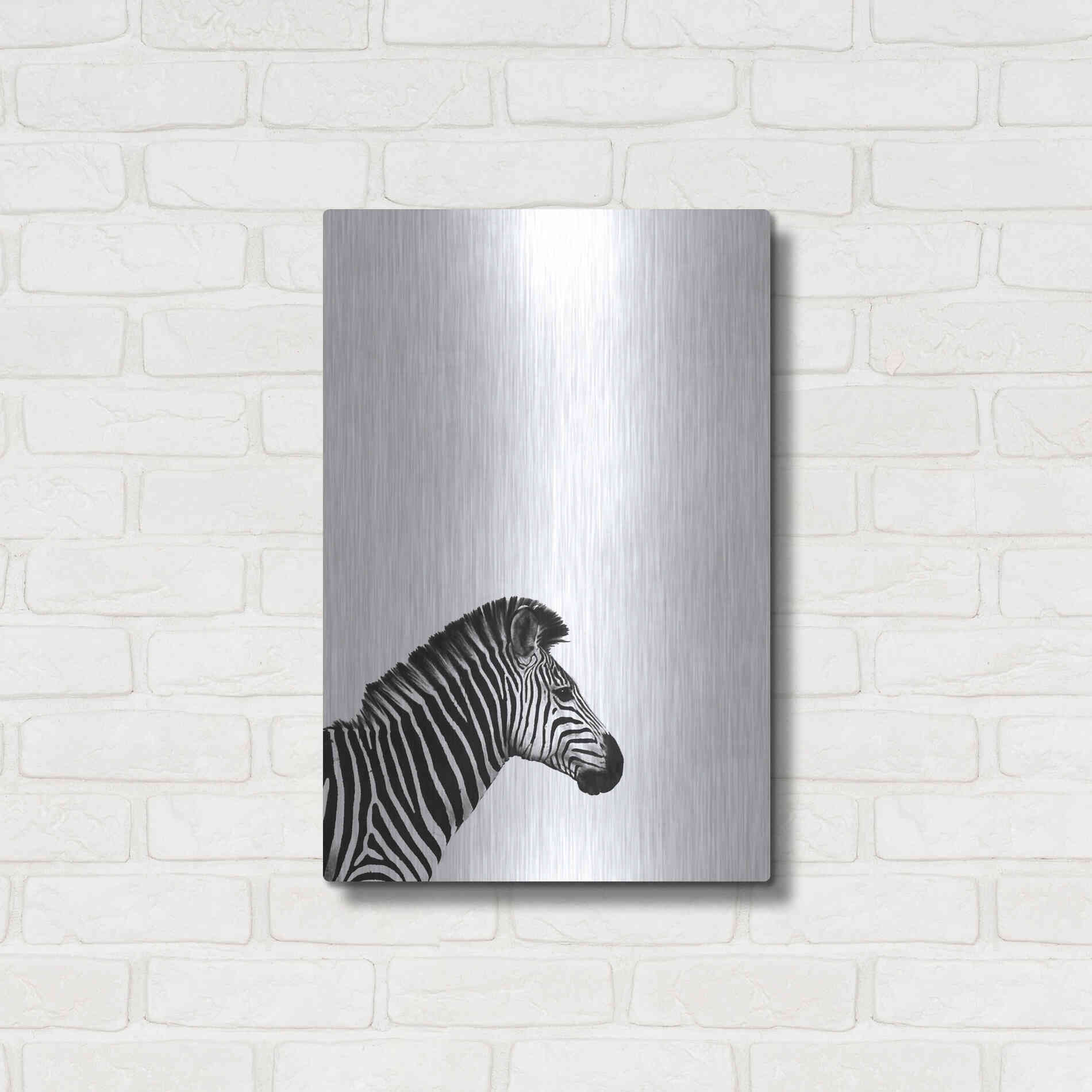 Luxe Metal Art 'Zebra 2' by Incado, Metal Wall Art,16x24