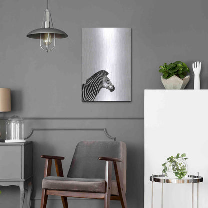 Luxe Metal Art 'Zebra 2' by Incado, Metal Wall Art,16x24