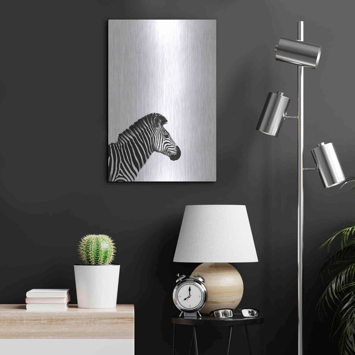 Luxe Metal Art 'Zebra 2' by Incado, Metal Wall Art,16x24