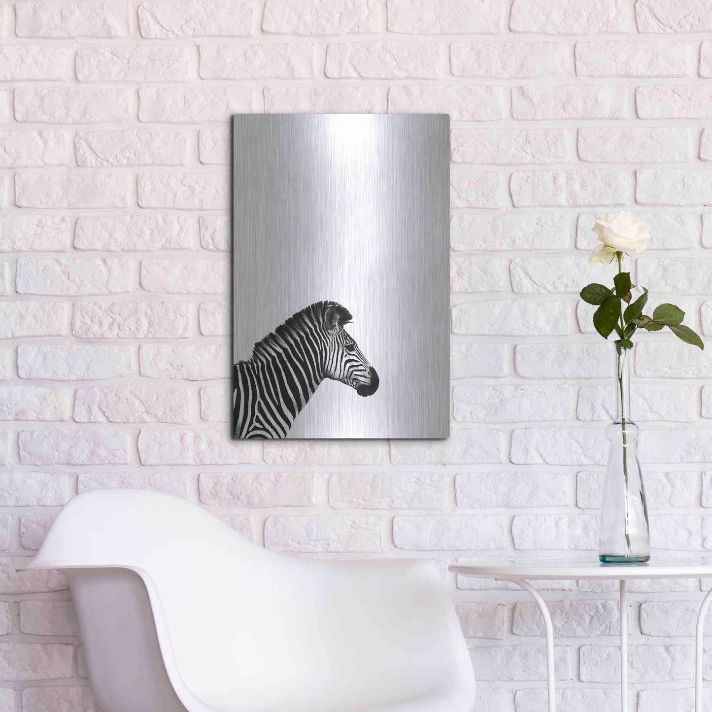 Luxe Metal Art 'Zebra 2' by Incado, Metal Wall Art,16x24
