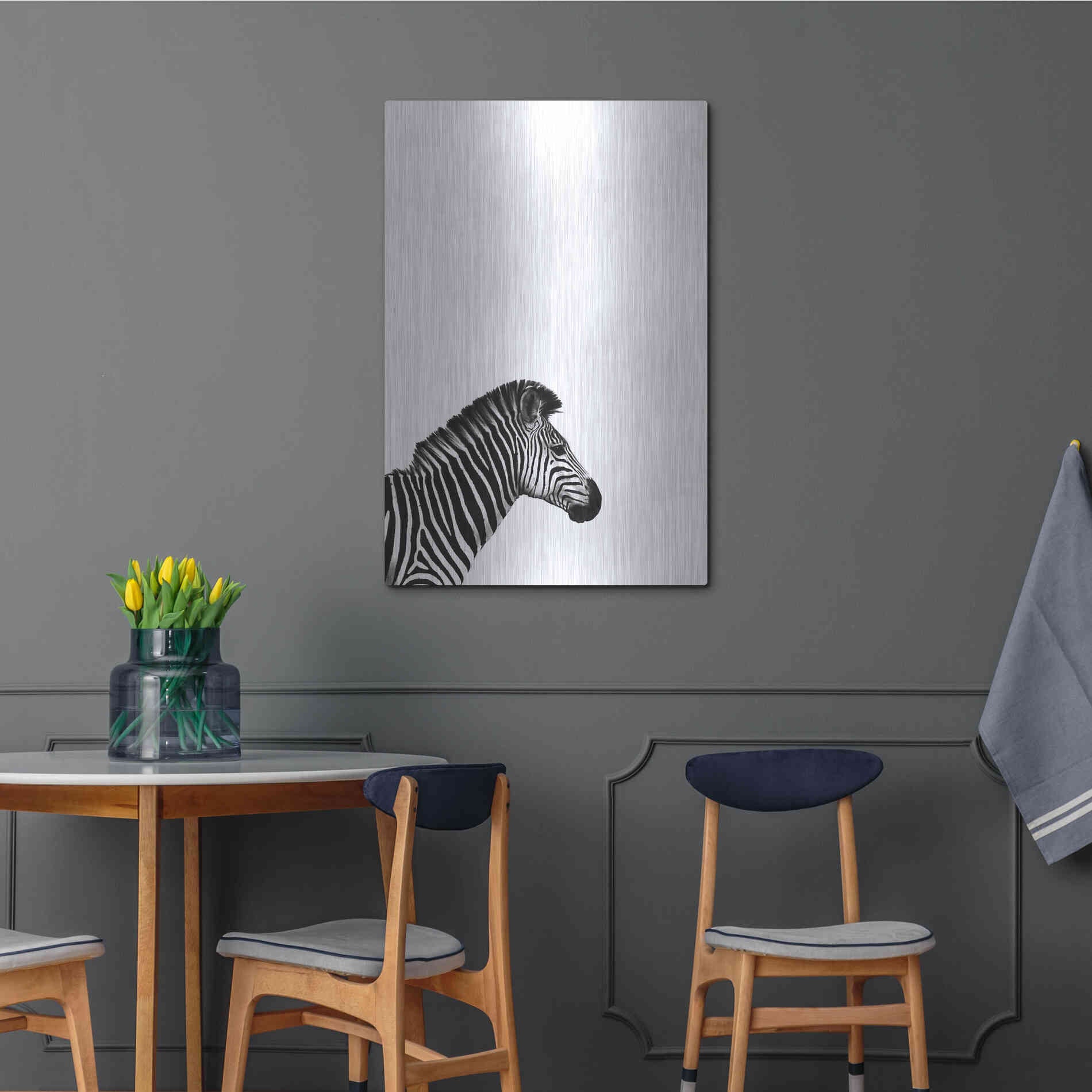 Luxe Metal Art 'Zebra 2' by Incado, Metal Wall Art,24x36