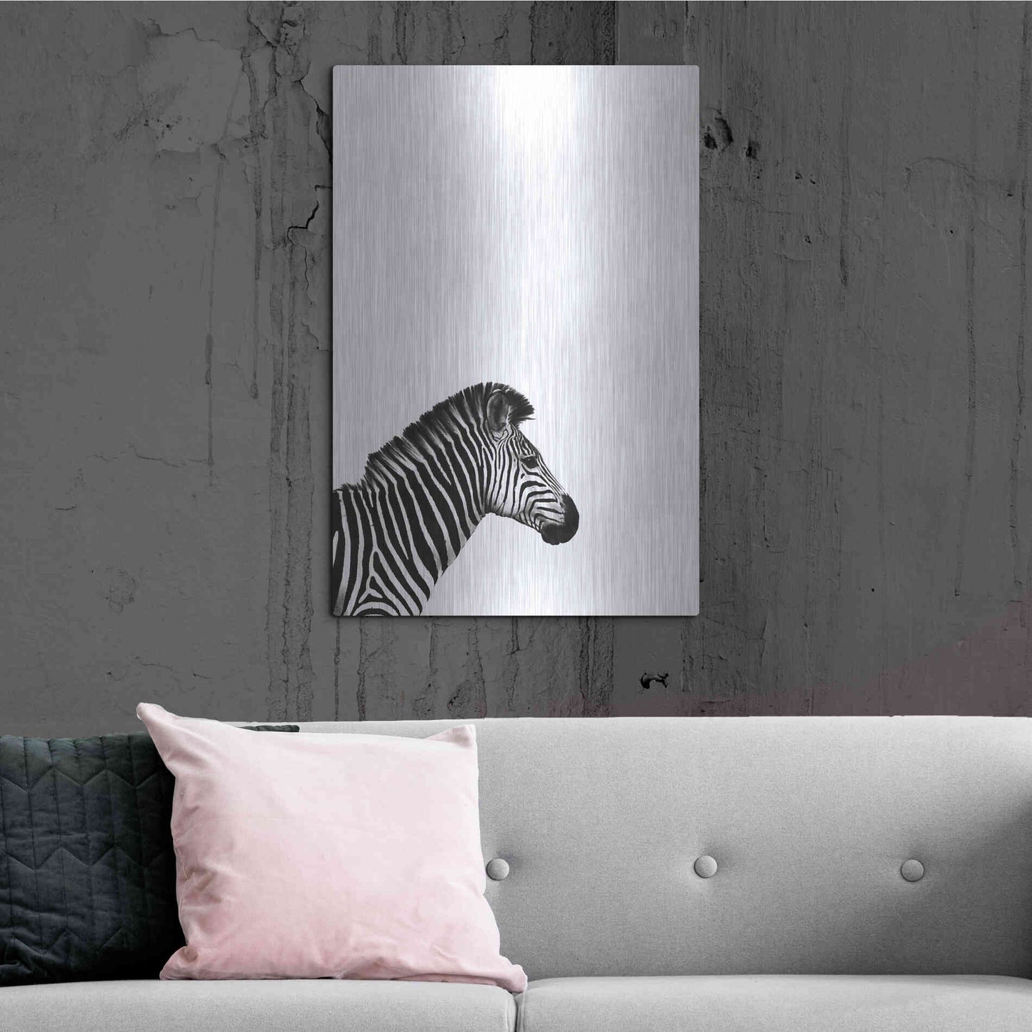 Luxe Metal Art 'Zebra 2' by Incado, Metal Wall Art,24x36