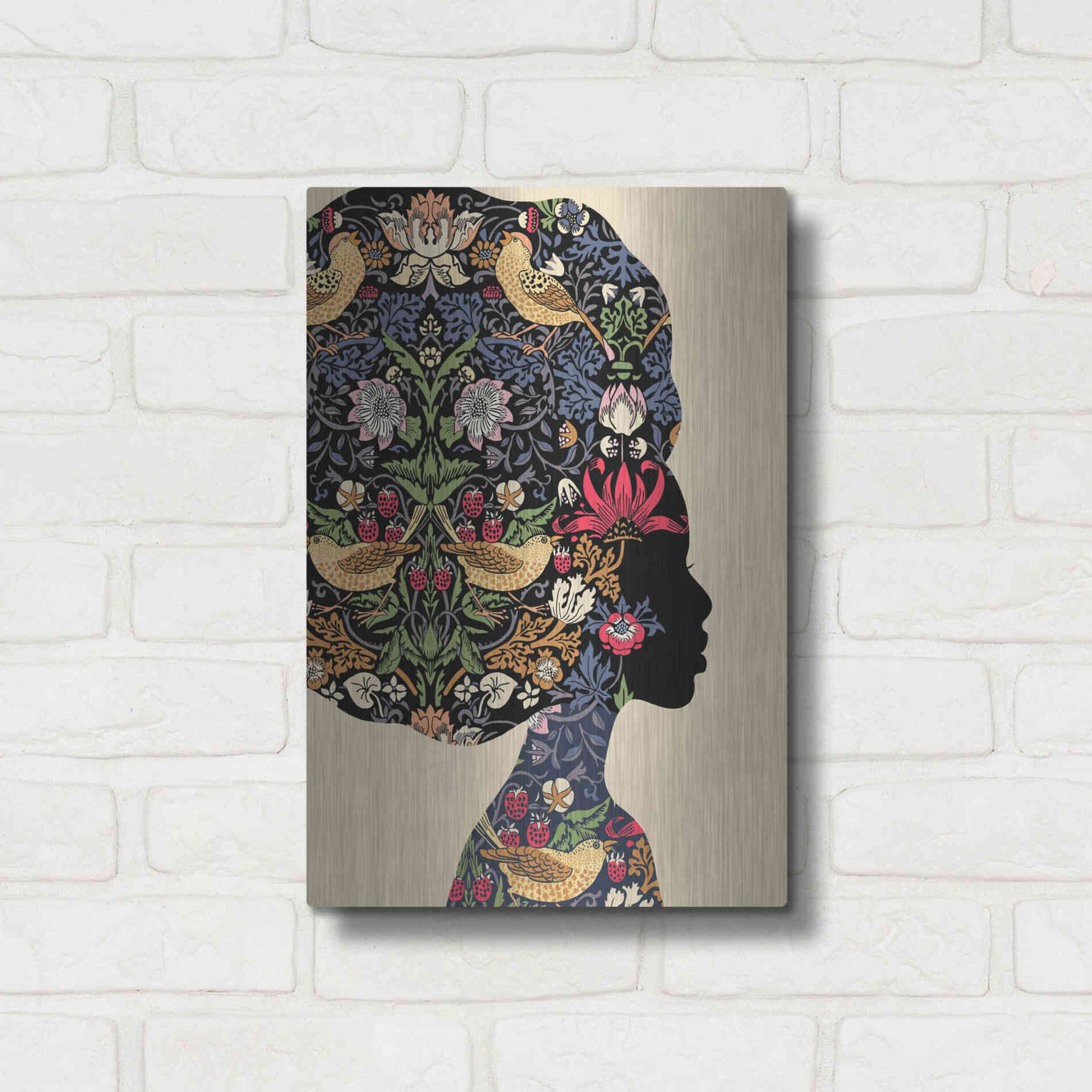 Luxe Metal Art 'Afro Woman' by Ioana Horvat, Metal Wall Art,12x16