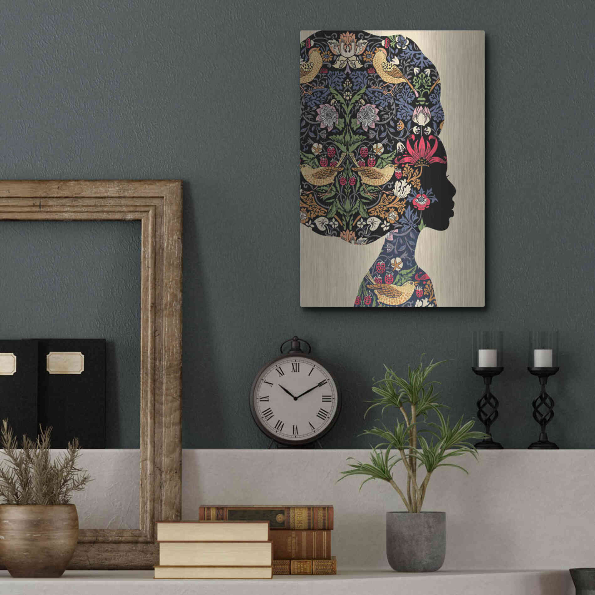 Luxe Metal Art 'Afro Woman' by Ioana Horvat, Metal Wall Art,12x16