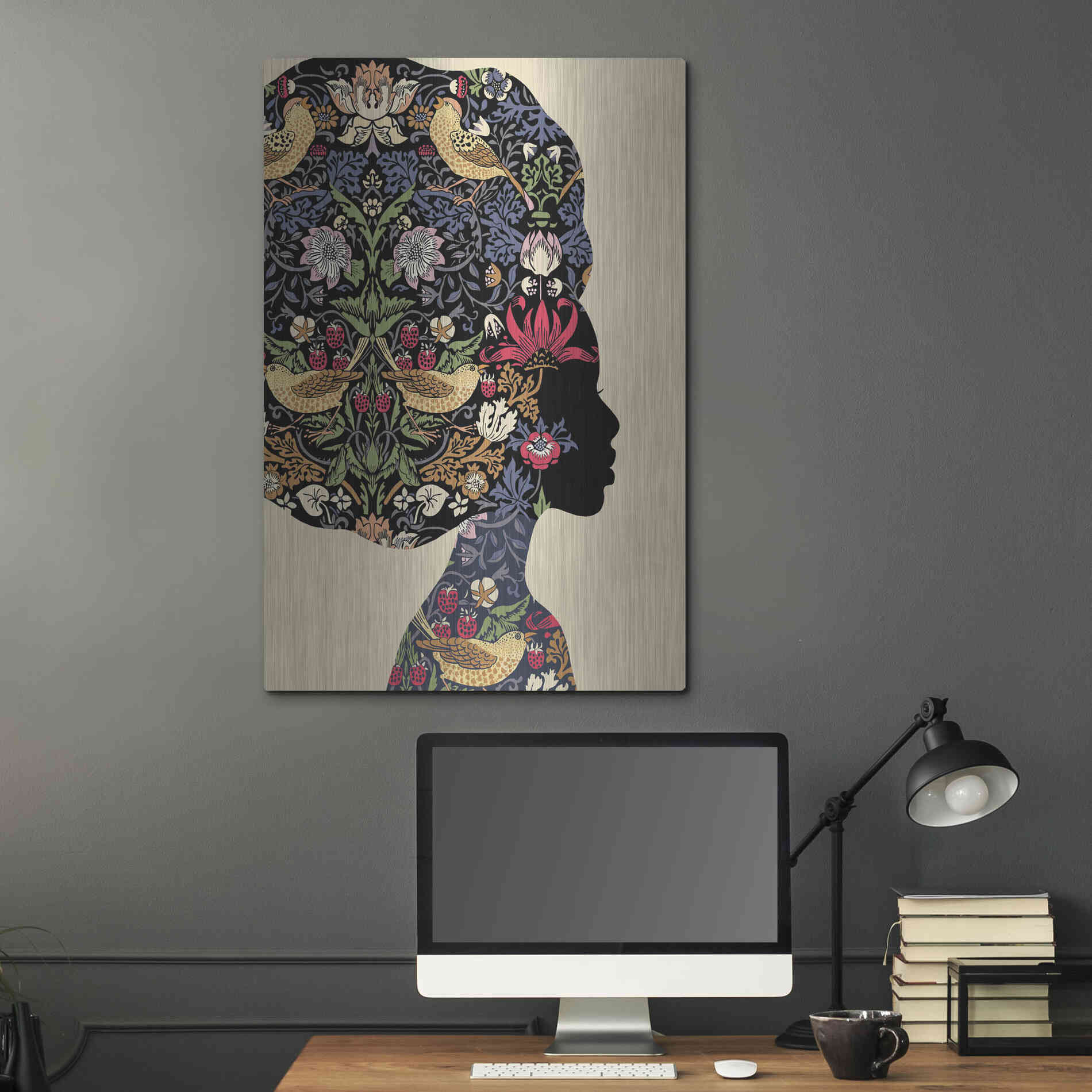 Luxe Metal Art 'Afro Woman' by Ioana Horvat, Metal Wall Art,24x36