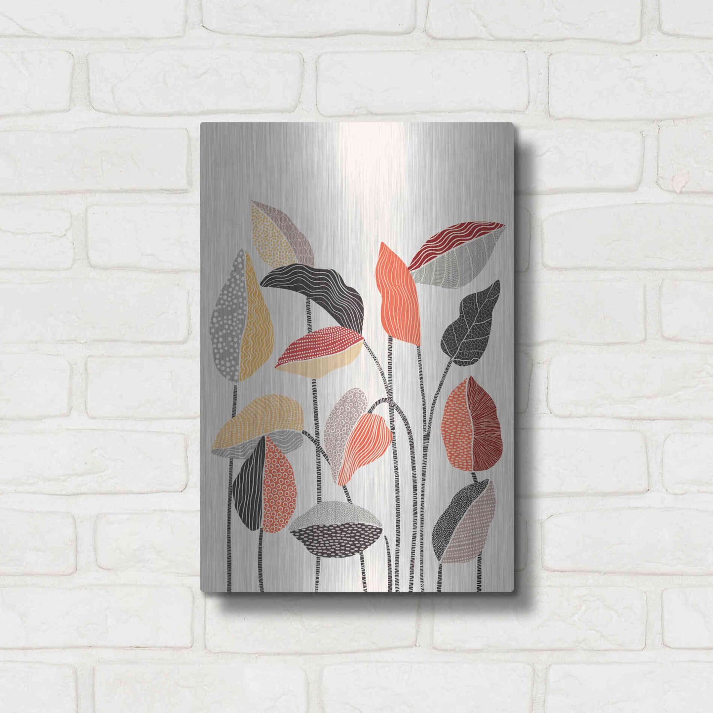 Luxe Metal Art 'Happy Leaves A' by Ioana Horvat, Metal Wall Art,12x16