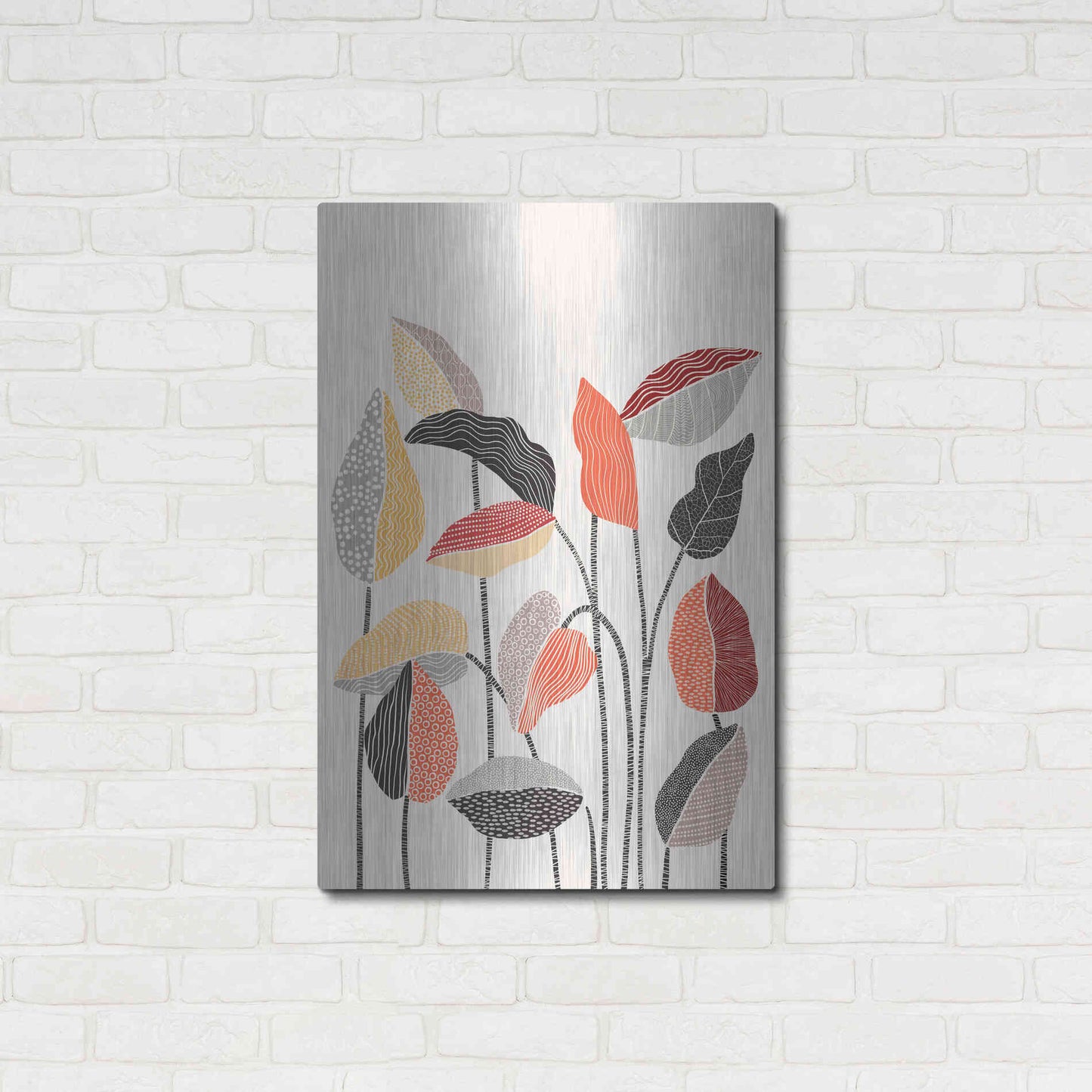 Luxe Metal Art 'Happy Leaves A' by Ioana Horvat, Metal Wall Art,24x36