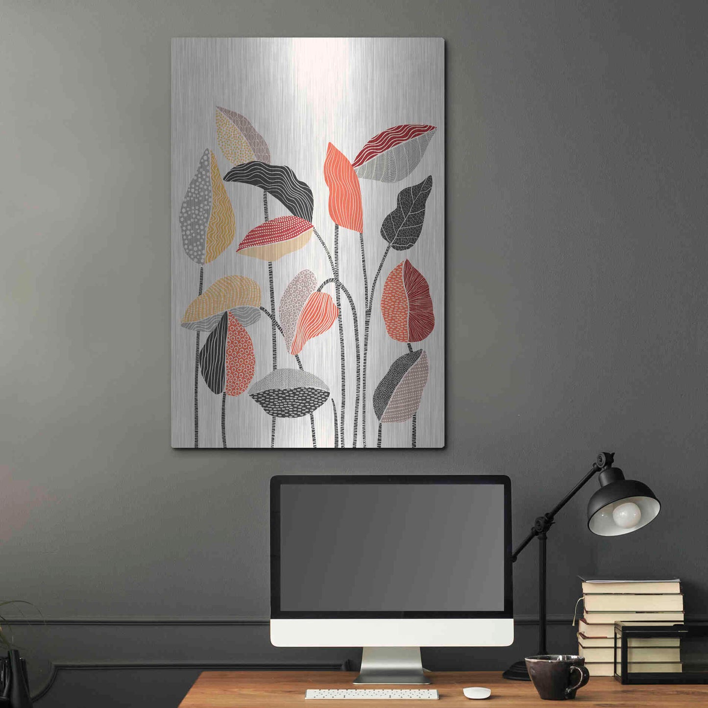 Luxe Metal Art 'Happy Leaves A' by Ioana Horvat, Metal Wall Art,24x36