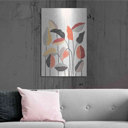 Luxe Metal Art 'Happy Leaves A' by Ioana Horvat, Metal Wall Art,24x36