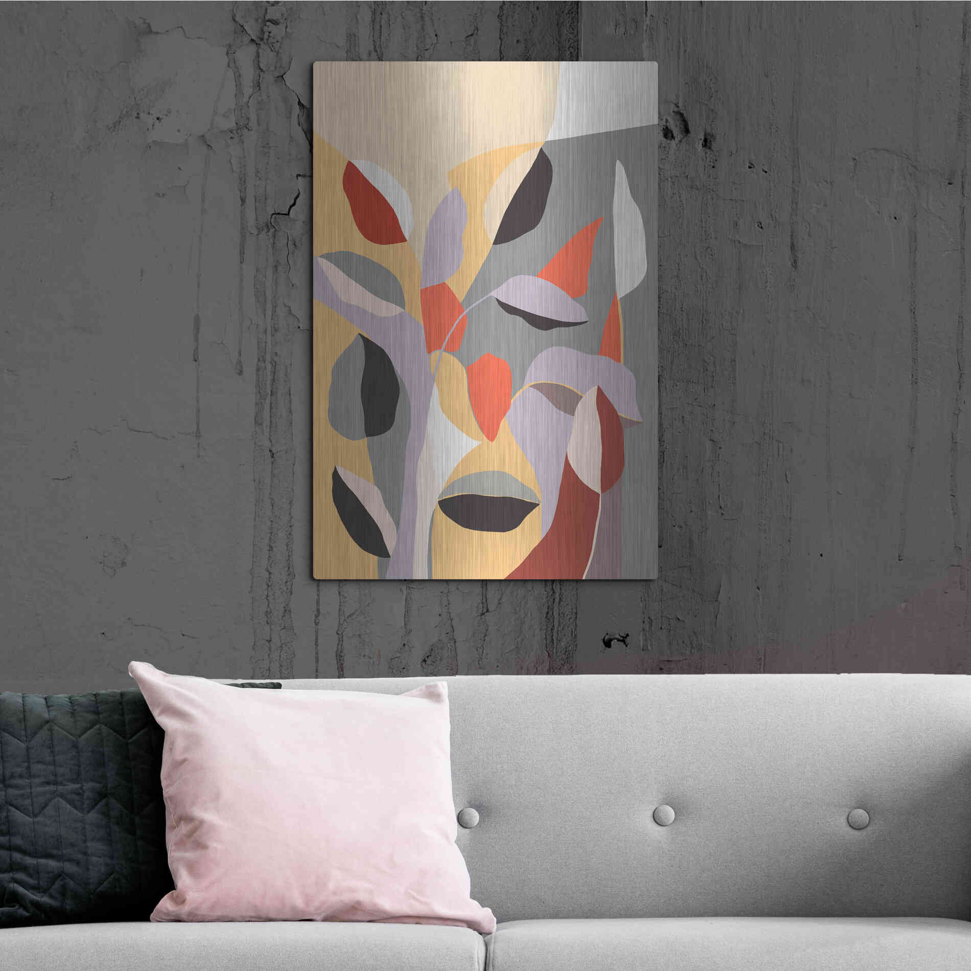 Luxe Metal Art 'Happy Leaves B' by Ioana Horvat, Metal Wall Art,24x36