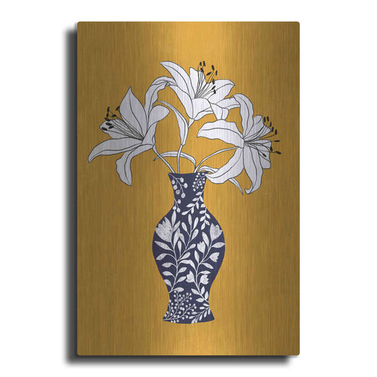 Luxe Metal Art 'Lily On Yellow' by Ioana Horvat, Metal Wall Art