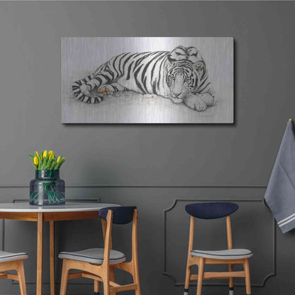 Luxe Metal Art 'Siberian Tiger' by Jan Henderson, Metal Wall Art,48x24
