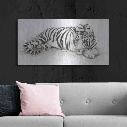 Luxe Metal Art 'Siberian Tiger' by Jan Henderson, Metal Wall Art,48x24