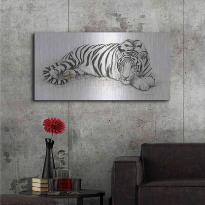 Luxe Metal Art 'Siberian Tiger' by Jan Henderson, Metal Wall Art,48x24