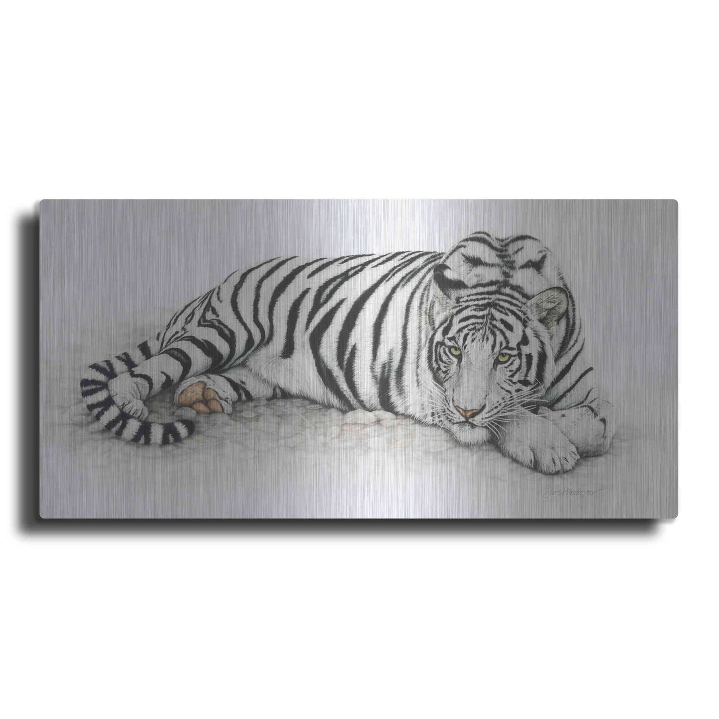 Luxe Metal Art 'Siberian Tiger' by Jan Henderson, Metal Wall Art