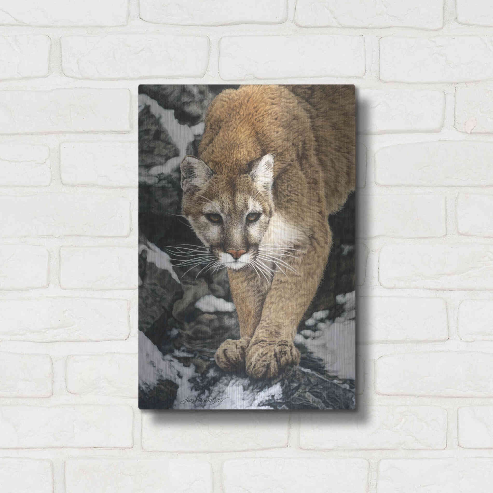 Luxe Metal Art 'Silent Approach' by Jan Henderson, Metal Wall Art,12x16